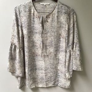 NWOT flowy blouse with ruffle sleeves